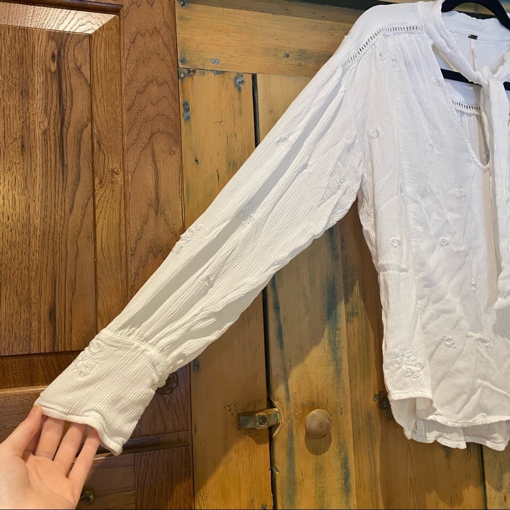 Free People Wishful Moments Tie Neck Top - Picture 5 of 6